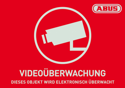 Warnaufkleber Videoüberwachung mit ABUS Logo 74 x 52,5 mm (klein) 